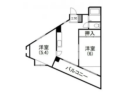 グレース名倉(2DK/3階)の間取り写真