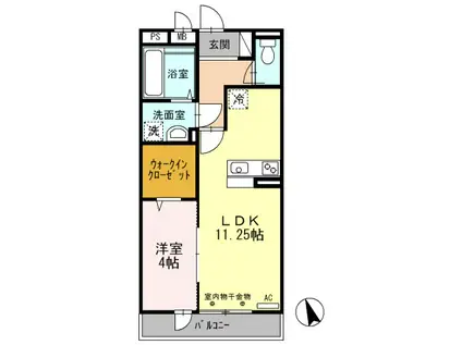 Kヴィラージュ(1LDK/2階)の間取り写真