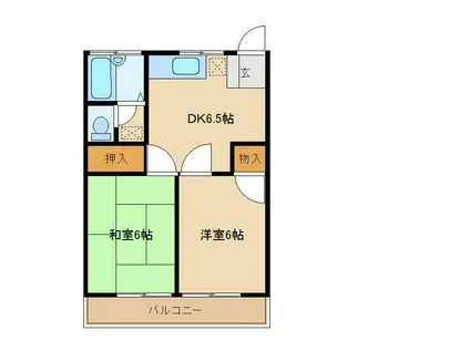 みどりハイツII(2DK/2階)の間取り写真