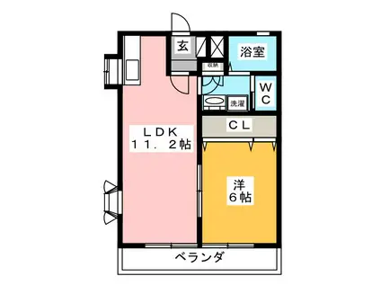 コーポミツワ5(1LDK/3階)の間取り写真