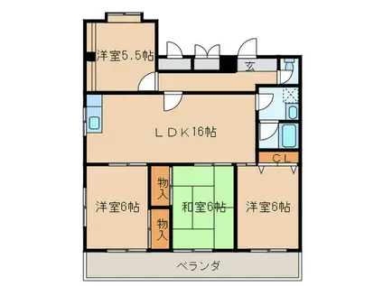 春日井パークビルⅢ(4LDK/1階)の間取り写真