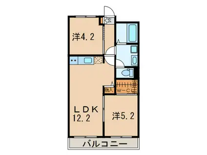 ノザワ高円寺コーポ(2LDK/1階)の間取り写真