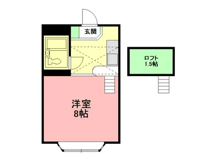 ベルピア伊勢原2(ワンルーム/2階)の間取り写真