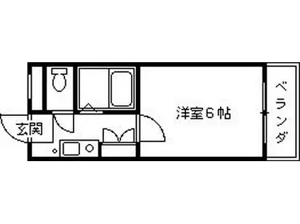 KINGガーデン(1K/2階)の間取り写真