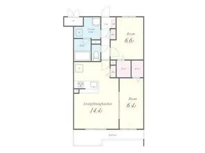 カンフリエ寿(2LDK/3階)の間取り写真