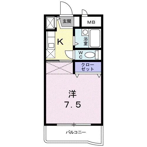 MAISON JEUNESSE(1K/1階)の間取り写真