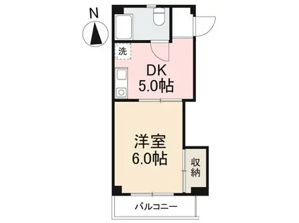 ワールドコーポ(1DK/3階)の間取り写真