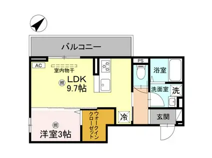 D-ROOM彦根市後三条町(1LDK/2階)の間取り写真