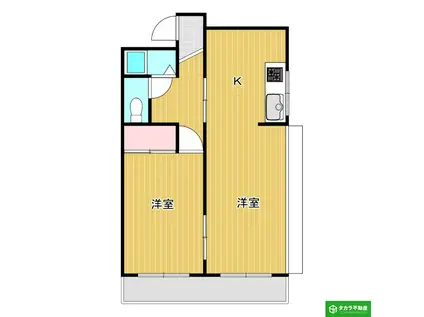 城崎ナカマビル(1LDK/3階)の間取り写真