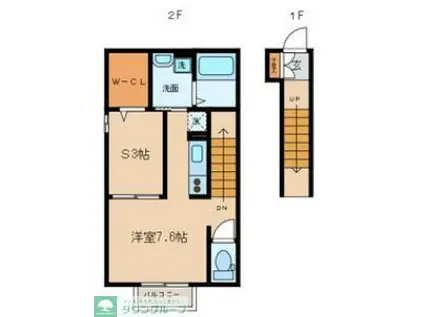 MAISON DE MARTHA(ワンルーム/2階)の間取り写真