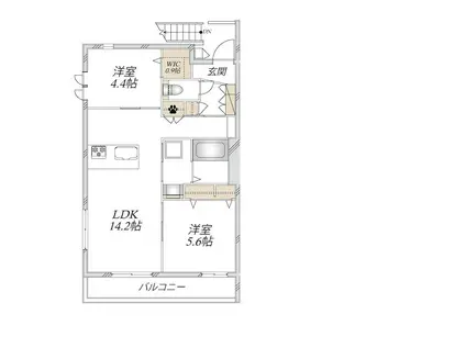 コルトン吉祥寺(2LDK/2階)の間取り写真