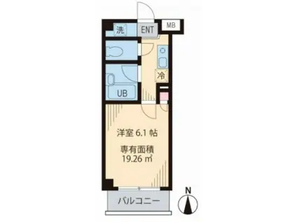 モンターリーブル美幸II(1K/2階)の間取り写真