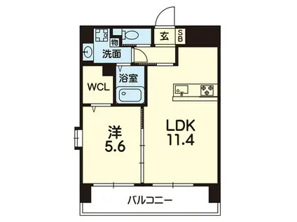 リバティハウス近見(1LDK/8階)の間取り写真