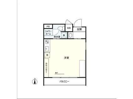 DECOLLO(ワンルーム/2階)の間取り写真