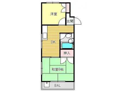 グランドハイム(2DK/3階)の間取り写真