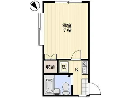 Kハイム(1K/2階)の間取り写真