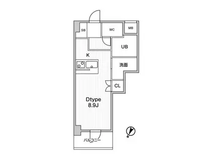 JMF RESIDENCE 町田(ワンルーム/3階)の間取り写真