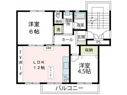 寺尾台団地(2LDK/1階)の間取り写真