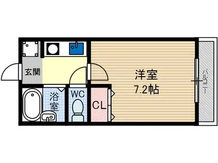 ハーモニーヒルズ(1K/3階)の間取り写真