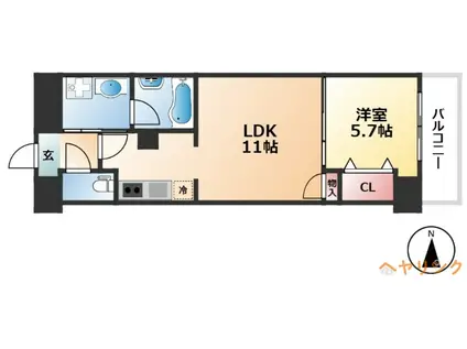 ダイワシテイー庄内通(1LDK/2階)の間取り写真