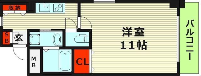 リブ工大前(1K/3階)の間取り写真