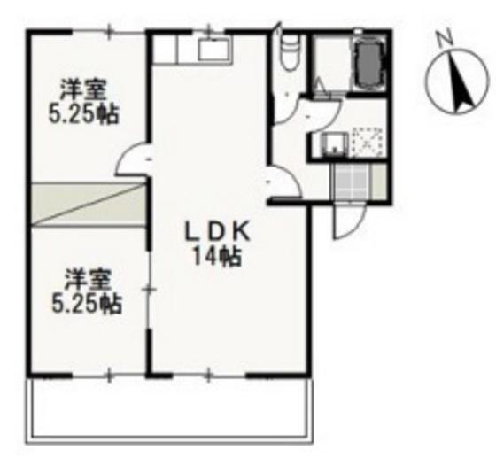 パイン・パレスE(2LDK/1階)の間取り写真