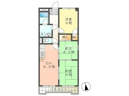 リエス豊田浄水(3DK/4階)の間取り写真