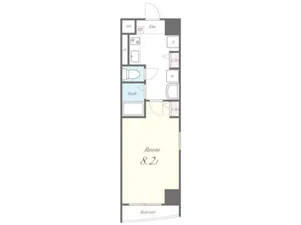 リュクス高輪台(1K/2階)の間取り写真