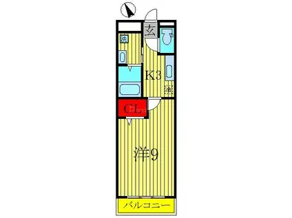 PERLA PARTERRE(1K/3階)の間取り写真