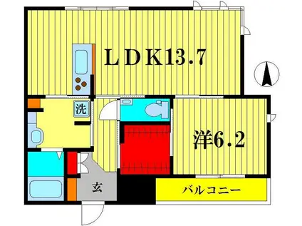 RAFFINE石蔵(1LDK/3階)の間取り写真