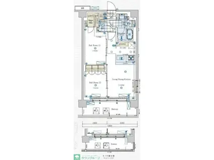 GENOVIA赤羽(2LDK/3階)の間取り写真