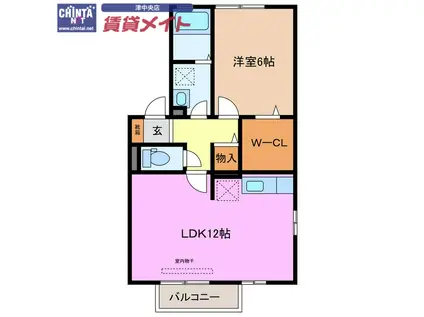 HERITAGE A・I 2(1LDK/2階)の間取り写真