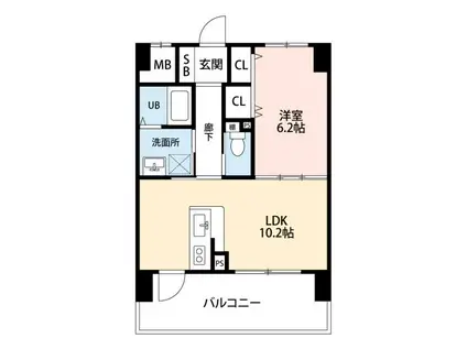 セジュール小牧(1LDK/7階)の間取り写真