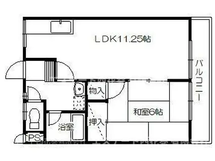 ドリームハイツ(1LDK/2階)の間取り写真