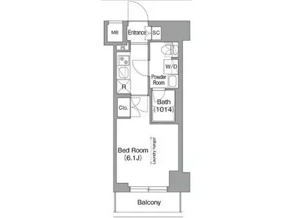 コンフォリア・リヴ横浜阪東橋(1K/10階)の間取り写真