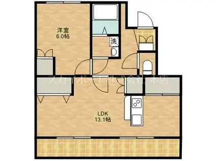 FELICIA(1LDK/2階)の間取り写真