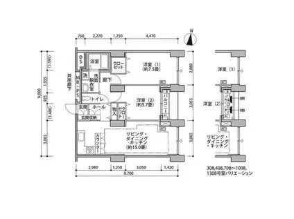 東雲キャナルコートCODAN(2LDK/9階)の間取り写真