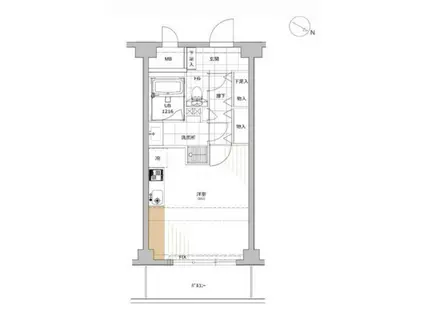 シティテラス田町(ワンルーム/8階)の間取り写真