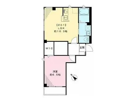 グランピエール(1LDK/2階)の間取り写真