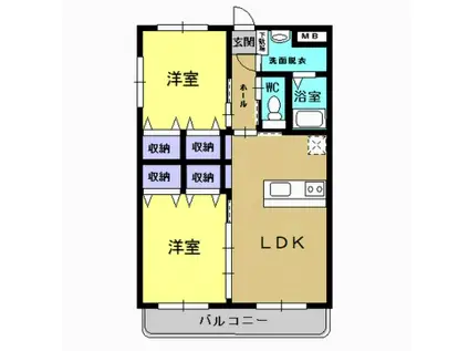 プランドール(2LDK/2階)の間取り写真