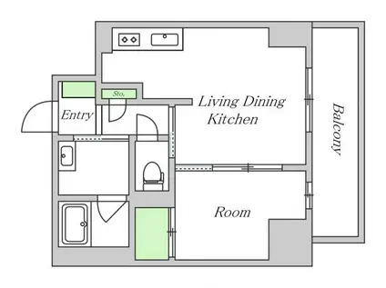 クラヴィーア江坂・江の木町(1LDK/12階)の間取り写真