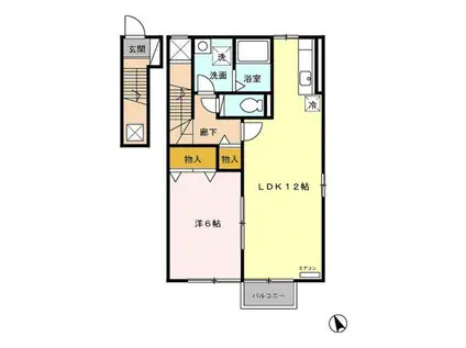 レオパルド III(1LDK/2階)の間取り写真