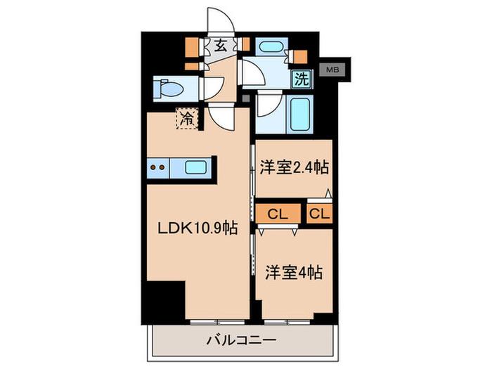 BLUROCK後楽園(2LDK/7階)の間取り写真