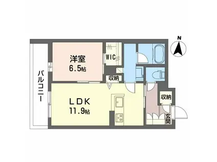 ラパネージュ(1LDK/4階)の間取り写真