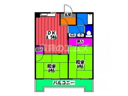 小笠原ビル(2DK/7階)の間取り写真