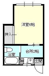 レジデンス銀河(1K/2階)の間取り写真