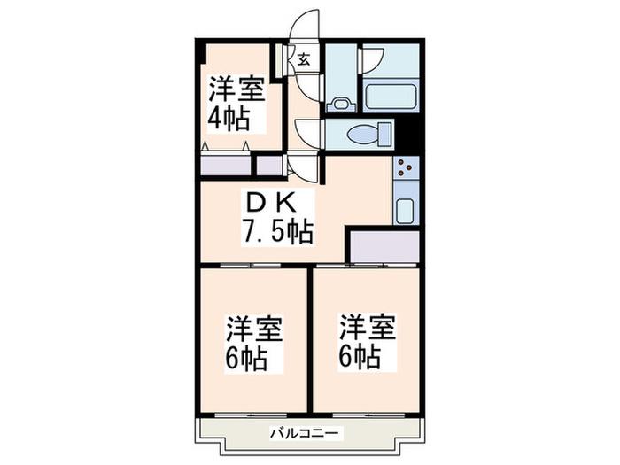 第3天照マンション(3DK/3階)の間取り写真