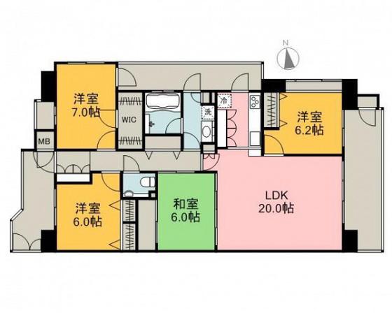 フローレンス猫屋町グランドアーク(4LDK/4階)の間取り写真