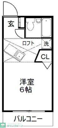 ラ・プリマヴェーラ(1K/2階)の間取り写真
