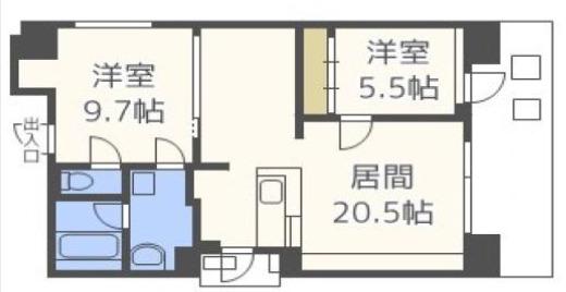 ZENII(2LDK/8階)の間取り写真
